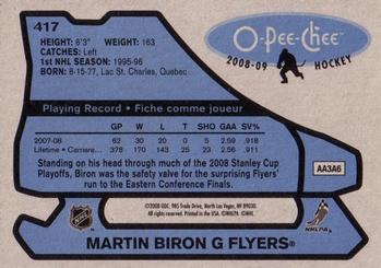 2008-09 O-Pee-Chee - 1979-80 Retro #417 Martin Biron Back