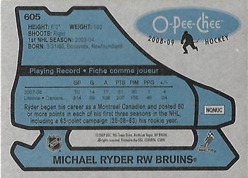 2008-09 O-Pee-Chee - 1979-80 Retro #605 Michael Ryder Back