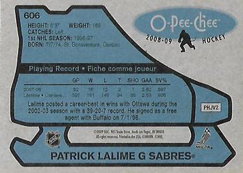 2008-09 O-Pee-Chee - 1979-80 Retro #606 Patrick Lalime Back