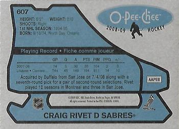 2008-09 O-Pee-Chee - 1979-80 Retro #607 Craig Rivet Back