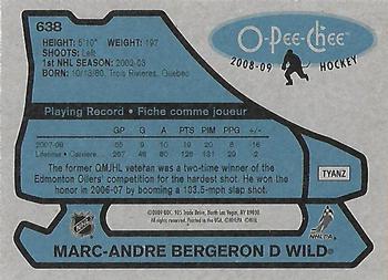 2008-09 O-Pee-Chee - 1979-80 Retro #638 Marc-Andre Bergeron Back