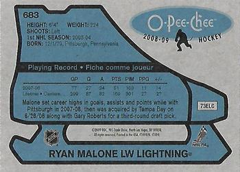 2008-09 O-Pee-Chee - 1979-80 Retro #683 Ryan Malone Back