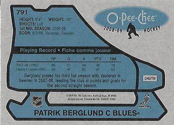 2008-09 O-Pee-Chee - 1979-80 Retro #791 Patrik Berglund Back