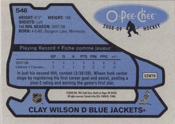 2008-09 O-Pee-Chee - 1979-80 Retro #546 Clay Wilson Back
