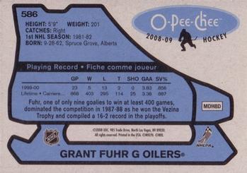 2008-09 O-Pee-Chee - 1979-80 Retro #586 Grant Fuhr Back