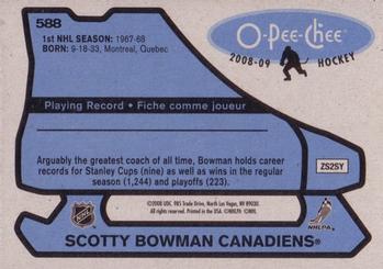 2008-09 O-Pee-Chee - 1979-80 Retro #588 Scotty Bowman Back