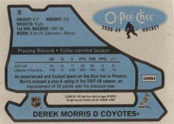 2008-09 O-Pee-Chee - 1979-80 Retro #5 Derek Morris Back