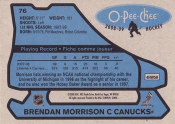 2008-09 O-Pee-Chee - 1979-80 Retro #76 Brendan Morrison Back