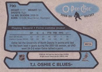 2008-09 O-Pee-Chee - 1979-80 Retro #790 T.J. Oshie Back