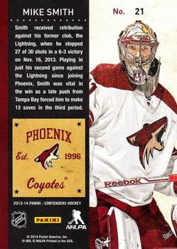 2013-14 Panini Contenders #21 Mike Smith Back