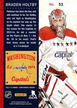 2013-14 Panini Contenders #53 Braden Holtby Back