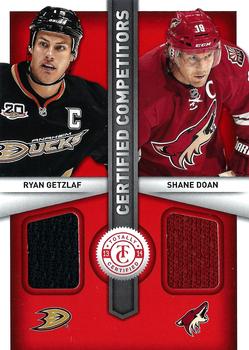 2013-14 Panini Totally Certified - Certified Competitors Jerseys Red #CC-GD Ryan Getzlaf / Shane Doan Front