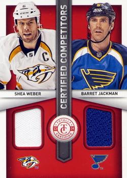 2013-14 Panini Totally Certified - Certified Competitors Jerseys Red #CC-WJ Shea Weber / Barret Jackman Front