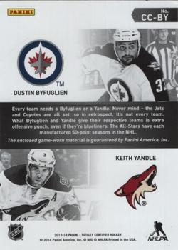 2013-14 Panini Totally Certified - Certified Competitors Jerseys Red #CC-BY Dustin Byfuglien / Keith Yandle Back