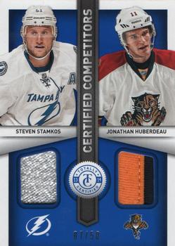 2013-14 Panini Totally Certified - Certified Competitors Jerseys Prime Blue #CC-SH Steven Stamkos / Jonathan Huberdeau Front