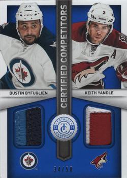 2013-14 Panini Totally Certified - Certified Competitors Jerseys Prime Blue #CC-BY Dustin Byfuglien / Keith Yandle Front