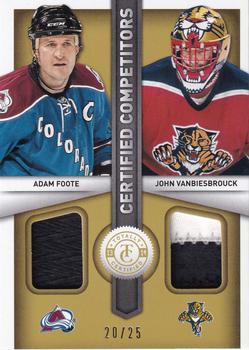 2013-14 Panini Totally Certified - Certified Competitors Jerseys Patch Gold #CC-FV Adam Foote / John Vanbiesbrouck Front