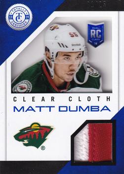 2013-14 Panini Totally Certified - Clear Cloth Blue Prime #CL-MDB Mathew Dumba Front