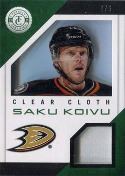 2013-14 Panini Totally Certified - Clear Cloth Green Patch #CL-SK Saku Koivu Front