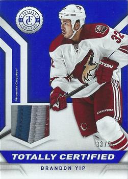 2013-14 Panini Totally Certified - Jerseys Prime Blue #TC-BY Brandon Yip Front