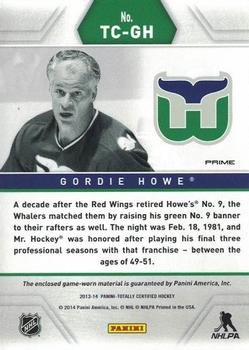2013-14 Panini Totally Certified - Jerseys Prime Blue #TC-GH Gordie Howe Back