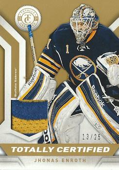 2013-14 Panini Totally Certified - Jerseys Patch Gold #TC-JEN Jhonas Enroth Front