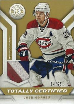 2013-14 Panini Totally Certified - Jerseys Patch Gold #TC-JG Josh Gorges Front