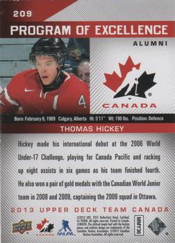 2013 Upper Deck Team Canada #209 Thomas Hickey Back