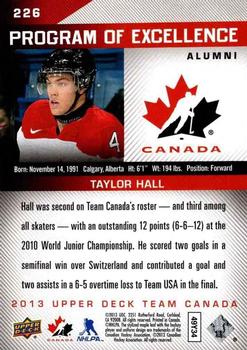 2013 Upper Deck Team Canada #226 Taylor Hall Back