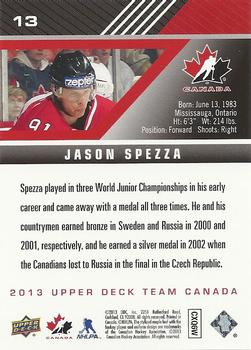 2013 Upper Deck Team Canada #13 Jason Spezza Back