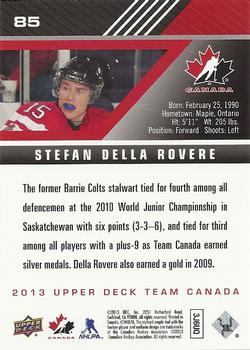 2013 Upper Deck Team Canada #85 Stefan Della Rovere Back