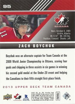 2013 Upper Deck Team Canada #95 Zach Boychuk Back