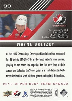 2013 Upper Deck Team Canada #99 Wayne Gretzky Back