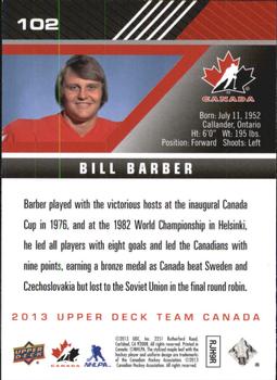 2013 Upper Deck Team Canada #102 Bill Barber Back