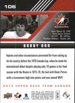 2013 Upper Deck Team Canada #106 Bobby Orr Back