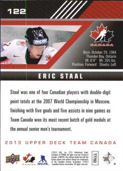 2013 Upper Deck Team Canada #122 Eric Staal Back