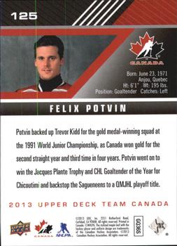 2013 Upper Deck Team Canada #125 Felix Potvin Back