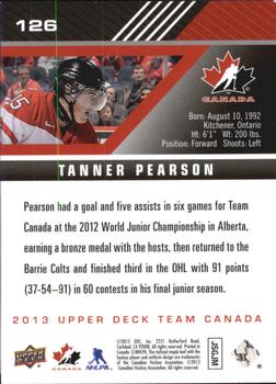 2013 Upper Deck Team Canada #126 Tanner Pearson Back