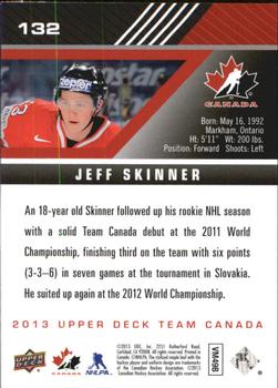 2013 Upper Deck Team Canada #132 Jeff Skinner Back