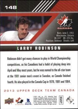 2013 Upper Deck Team Canada #148 Larry Robinson Back
