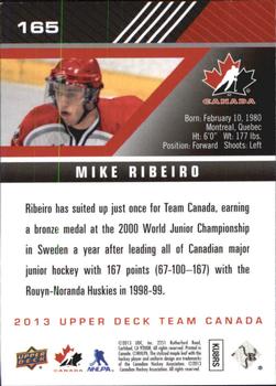 2013 Upper Deck Team Canada #165 Mike Ribeiro Back