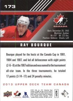2013 Upper Deck Team Canada #173 Ray Bourque Back