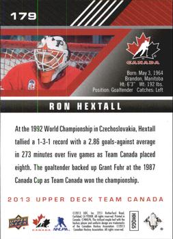 2013 Upper Deck Team Canada #179 Ron Hextall Back