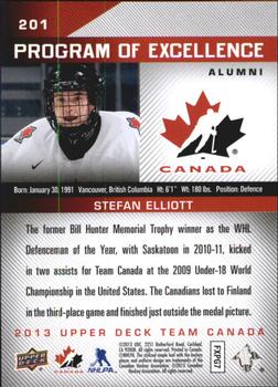 2013 Upper Deck Team Canada #201 Stefan Elliott Back