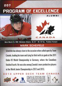 2013 Upper Deck Team Canada #207 Mark Scheifele Back