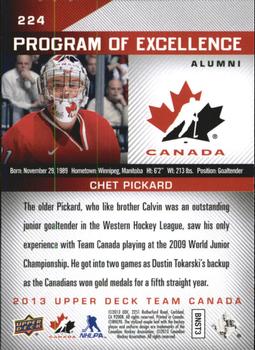 2013 Upper Deck Team Canada #224 Chet Pickard Back