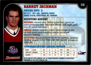 1999 Bowman CHL #38 Barret Jackman Back