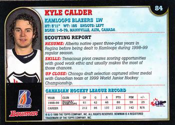 1999 Bowman CHL #84 Kyle Calder Back