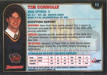 1999 Bowman CHL #11 Tim Connolly Back