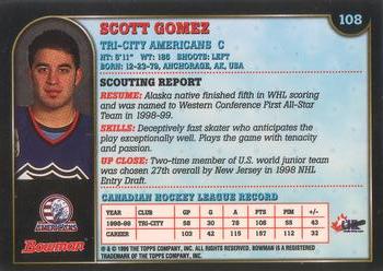 1999 Bowman CHL #108 Scott Gomez Back